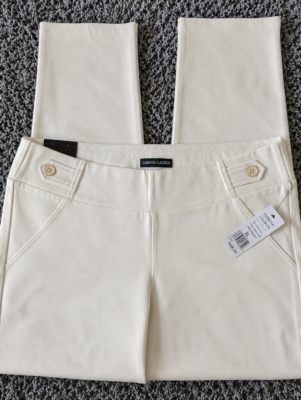 Sabrina Lauren Winter White Ultra Soft Stretch Trouser Legging – XL – NWT